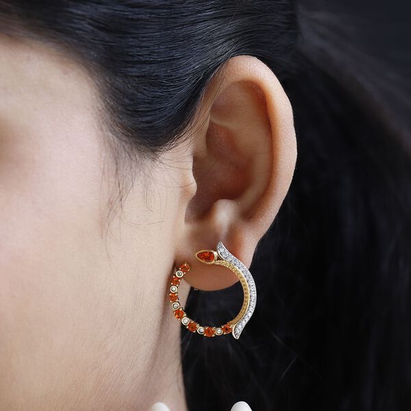 AA Salamanca Feueropal und Zirkon Ohrringe - 1,43 ct. image number 3