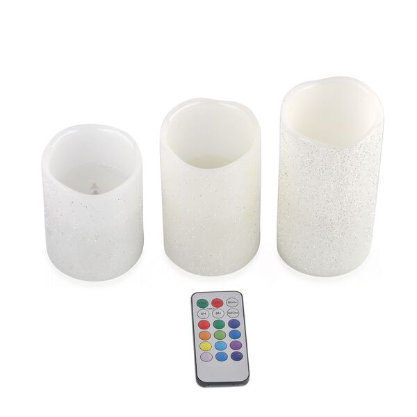 Set aus 3 batteriebetriebenen LED-Kerzen mit Fernbedienung image number 9