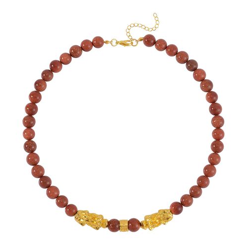 Gold Sandstein Halskette, 45 cm - 250 ct. image number 0