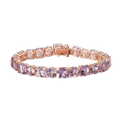 Rose de France Amethyst Armband, ca. 19 cm, 925 Silber rosévergoldet ca. 46.99 ct image number 0