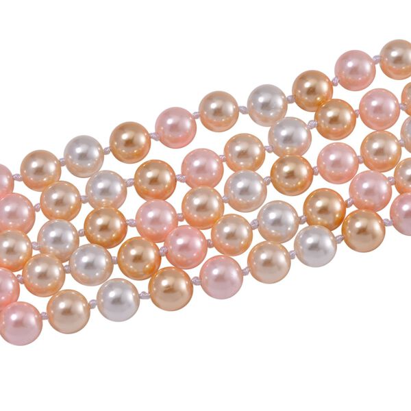 Mehrstr&auml;ngige mehrfarbige Muschelkernperlen 255cm Halskette image number 3