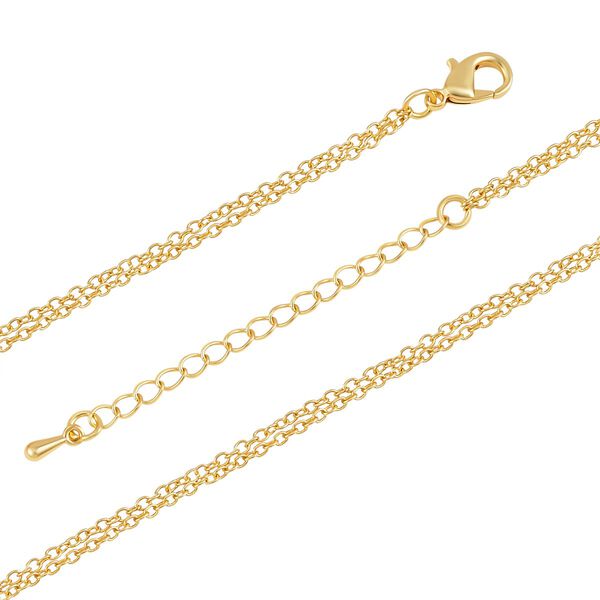 Wei&szlig;er Kristall-Herz-Anh&auml;nger mit 73cm Kette in Goldton image number 4