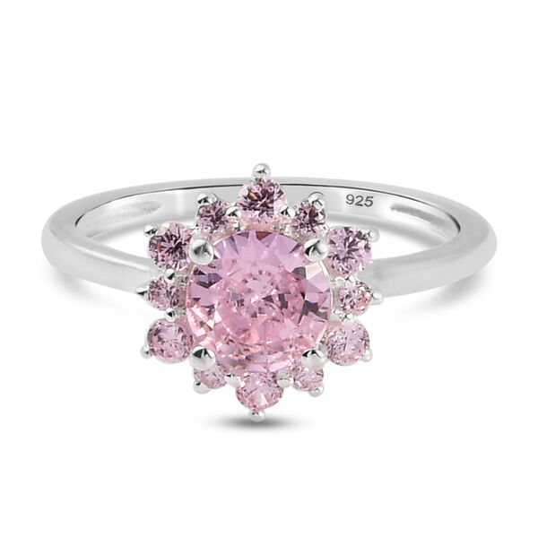 LUSTRO STELLA - Rosa Zirkonia Ring 925 Silber  ca. 1,90 ct