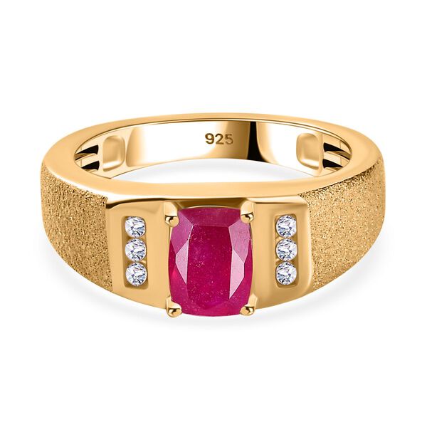 Afrikanischer Rubin und Zirkon Ring - 1,58 ct.