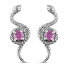 Fissure gefüllt rosa Saphir Ohrringe 925 Silber platiniert ca. 1,20 ct