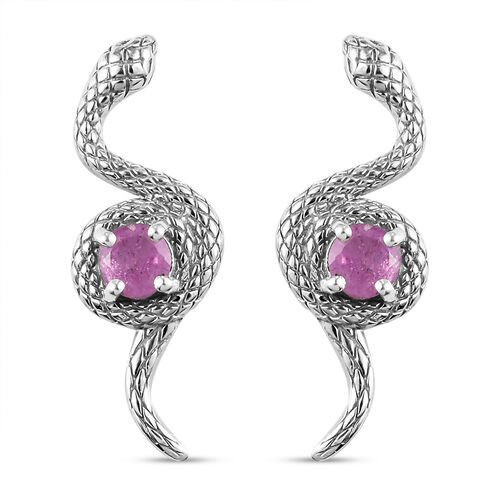 Fissure gefüllt rosa Saphir Ohrhänger 925 Silber platiniert ca. 1,20 ct  image number 0
