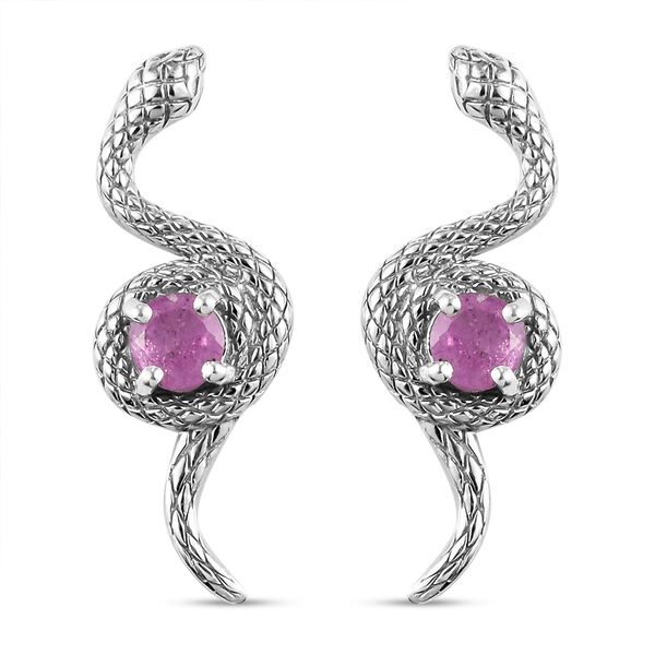 Fissure gefüllt rosa Saphir Ohrhänger 925 Silber platiniert ca. 1,20 ct  image number 0