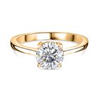 Moissanit Ring 925 Silber vergoldet (Größe 21.00) ca. 1,18 ct