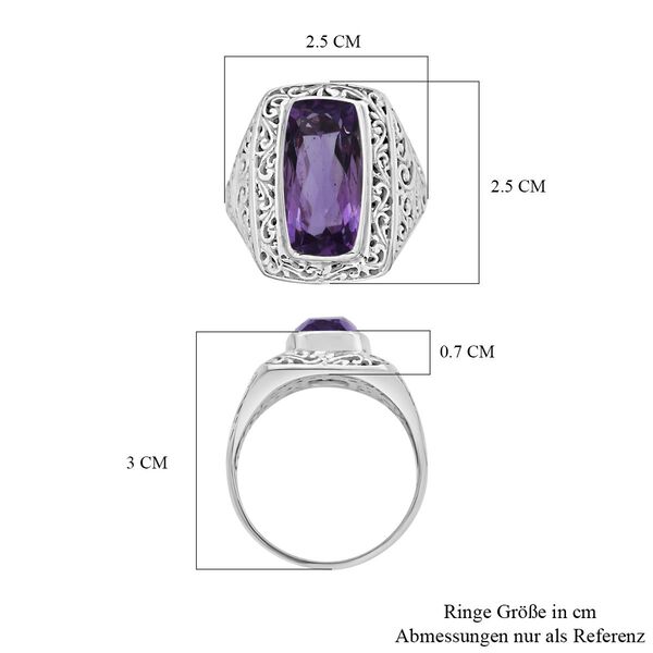Royal Bali - Rose De France Amethyst Ring, 925 Silber (Gr&ouml;&szlig;e 19.00) ca. 8.36 ct image number 5