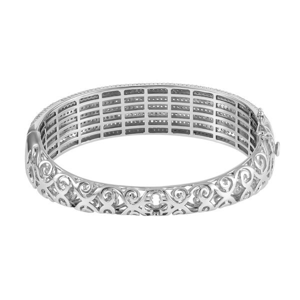 Wei&szlig;er Zirkon Armreif ca. 19 cm 925 Silber rhodiniert ca. 13,18 ct. image number 5