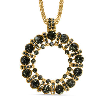 Neongr&uuml;ner Kristall Halskette ca. 70 cm  Std Schwarz