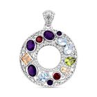 Royal Bali - Afrikanischer Amethyst, Peridot Anhänger, 925 Silber, ca. 9.84 ct