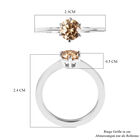 Champagner Moissanit Solitär Ring 925 Silber Rhodium-Überzug image number 8