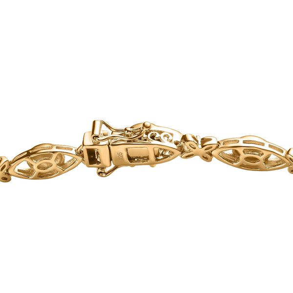 AA Nat&uuml;rliches Tansanisches Lavendel-Spinell, Wei&szlig;er Zirkon Armband ca. 19 cm 925 Silber Gelbgold Vermeil ca. 2.71 ct image number 4