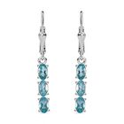 Paraiba-Apatit Ohrringe 925 Silber platiniert ca. 1,52 ct.