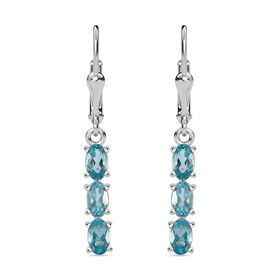 Paraiba-Apatit Ohrringe 925 Silber platiniert ca. 1,52 ct.