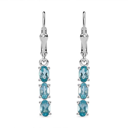 Paraiba-Apatit Ohrringe 925 Silber platiniert ca. 1,52 ct. image number 0