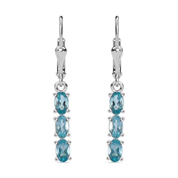 Paraiba-Apatit Ohrringe 925 Silber platiniert ca. 1,52 ct. image number 0