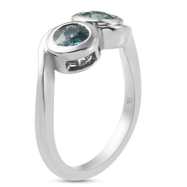 Kambodschanischer blauer Zirkon Ring 925 Silber platiniert  ca. 1,24 ct image number 5