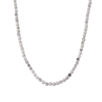 Wei&szlig;er Howlit, Glas Halskette, flexibel, 316L Edelstahl 85.00 ct
