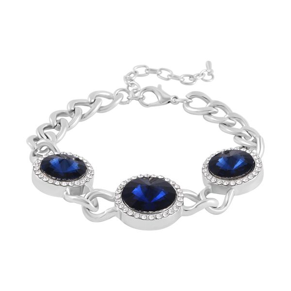 Glas, Wei&szlig;er Kristall Armband ca. 19 cm+ 5 cm Extender image number 3