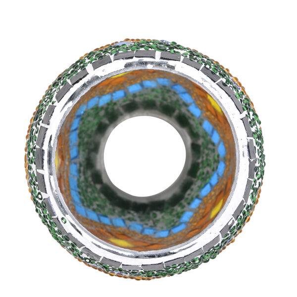 Handgefertigte orientalische Mosaik Glas Tischlampe - Lampenschirm Form, Gr&ouml;&szlig;e 15x15x50 cm, T&uuml;rkis image number 4