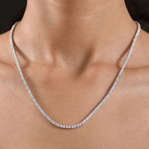 Lab Grown Diamant SI-GH SGL zertifiziert Halskette ca. 45 cm 925 Silber rhodiniert ca. 10,00 ct. image number 2
