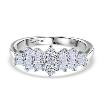 LUXURIANT SI-GH Labor Diamant Ballerina Ring, 925 Silber rhodiniert - 0,50 ct.