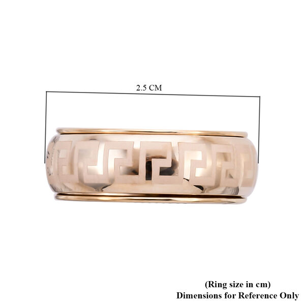 Griechischer Schl&uuml;ssel Design Spinning-Ring 375 Gelbgold image number 5