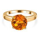 AA Serra Gaucha Citrin Ring, 925 Silber Gelbgold Vermeil, (Größe 16.00) ca. 2.60 ct