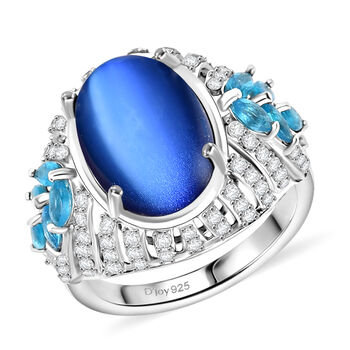 D'Joy Aurora Mondstein, Neon Apatit und Zirkon Ring - 7,97 ct.