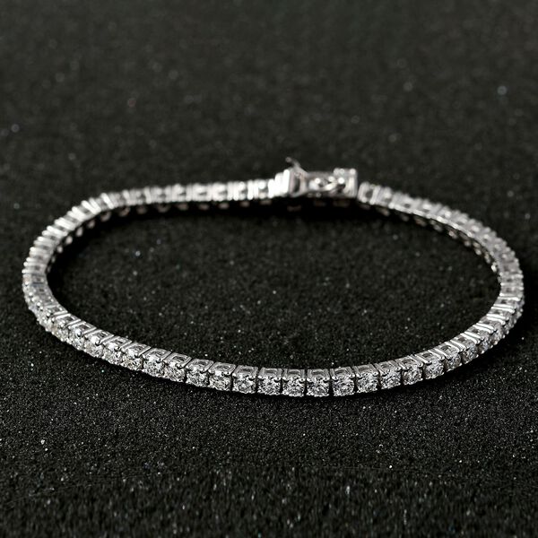 Moissanit Armband ca. 19 cm 925 Silber rhodiniert ca. 5,89 ct. image number 8
