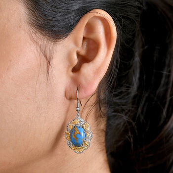 EVER TRUE AA Blauer Mojave T&uuml;rkis Ohrringe Nickelfreies Messing ca. 10.40 ct