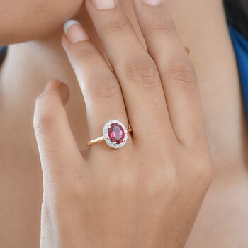 LUXORO AAA Rubellit und Diamant Ring in 417 Gold - 2 ct.