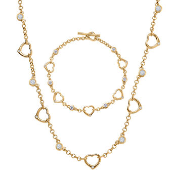 EverTrue Moissanit 19cm Armband und 50cm Halskette