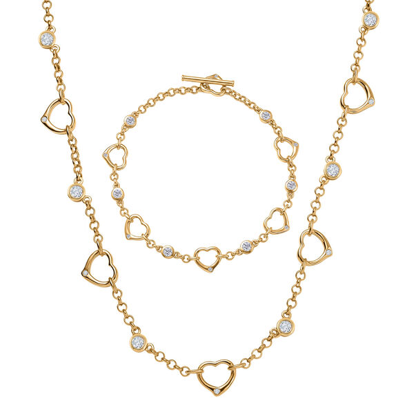 EverTrue Moissanit 19cm Armband und 50cm Halskette