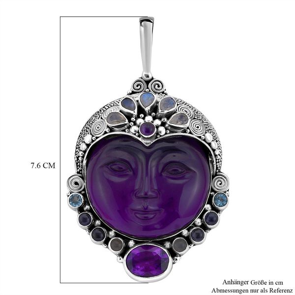 Sajen Silber - Afrikanischer Amethyst Anh&auml;nger, 925 Silber ca. 32.26 ct image number 2
