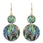 Abalone Muschel Ohrringe Reiner Edelstahl, goldfarben, ca. 0,01 ct.