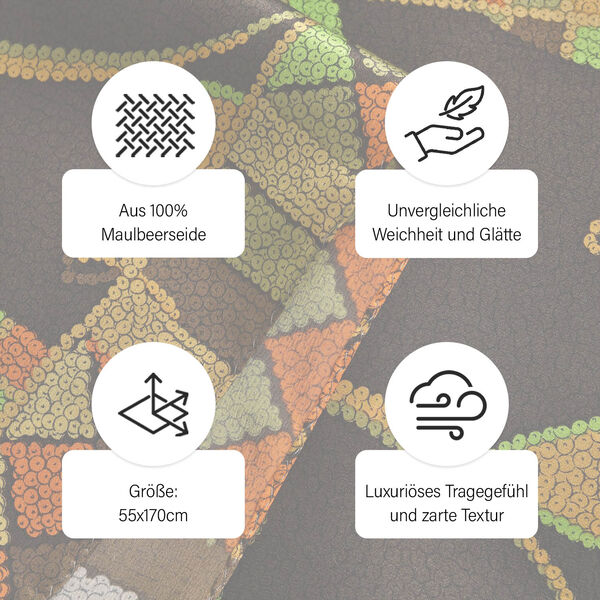 LA MAREY Maulbeerseiden Schal, Grün image number 4