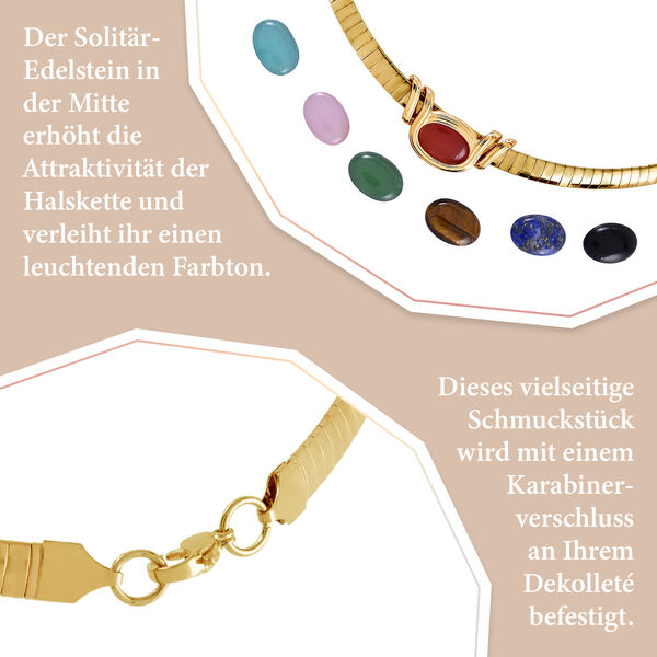 EVER TRUE schlichte Solitär-Edelstein-Halskette in Goldton image number 14