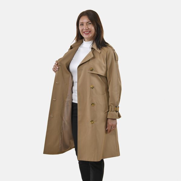 LA MAREY - Trenchcoat mit H&uuml;ftg&uuml;rtel, L, Khaki image number 5