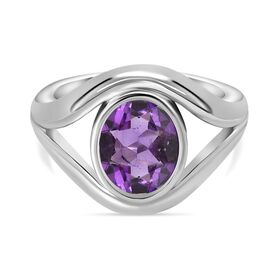 Afrikanischer Amethyst Ring, Edelstahl (Größe 17.00) ca. 2.26 ct