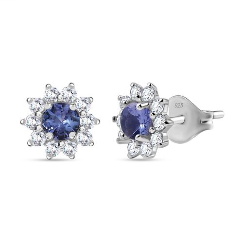 Tansanit und Zirkon Ohrstecker - 1,09 ct. image number 0