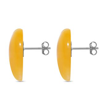 Gelbe Jade Herz Ohrringe - 35 ct.