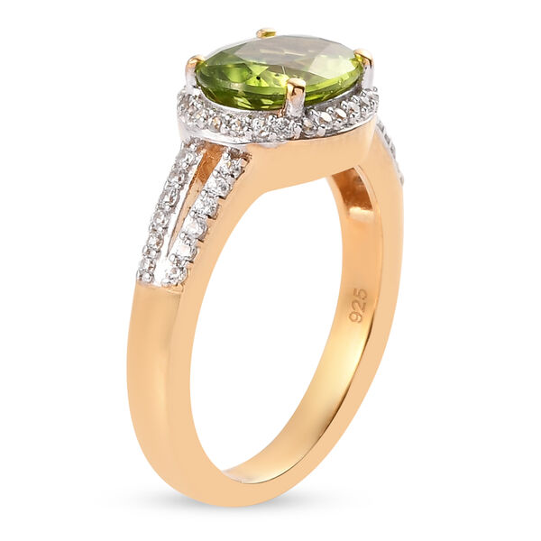 Nat&uuml;rlicher Peridot und Zirkon-Ring, 925 Silber vergoldet  ca. 2,32 ct image number 5