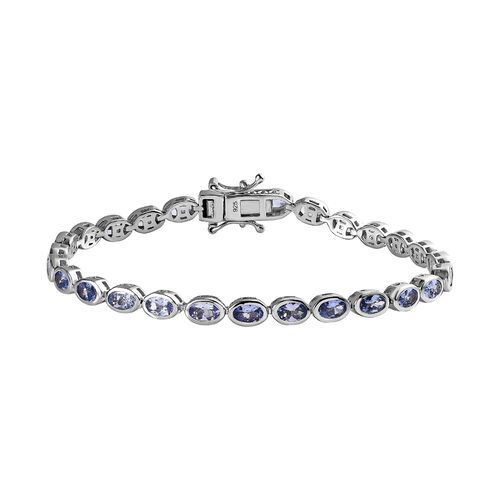 Tansanit Armband, ca. 18 cm, 925 Silber platiniert, ca. 6.39 ct image number 0