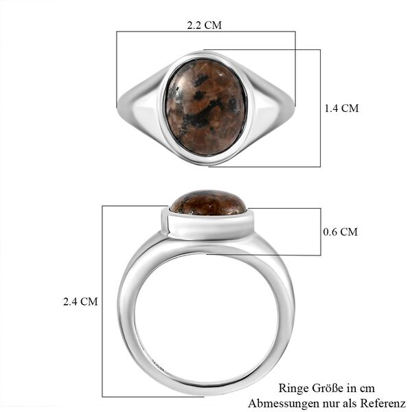 Nat&uuml;rlicher Yooperlith-Ring, 925 Silber platiniert  ca. 3,55 ct image number 7