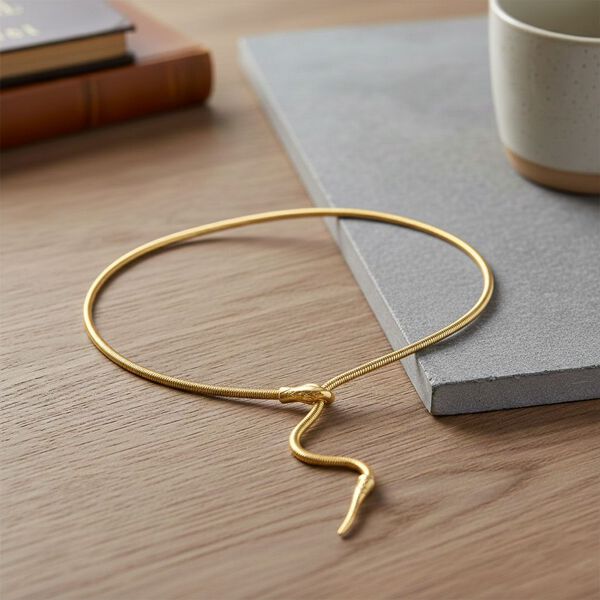 Flexible Schlangenkette, vergoldet image number 1