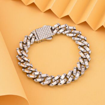 Designer Wei&szlig;es Kristall-Armband, ca. 19 cm