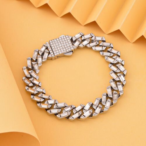 Designer Weißes Kristall-Armband, ca. 19 cm image number 1